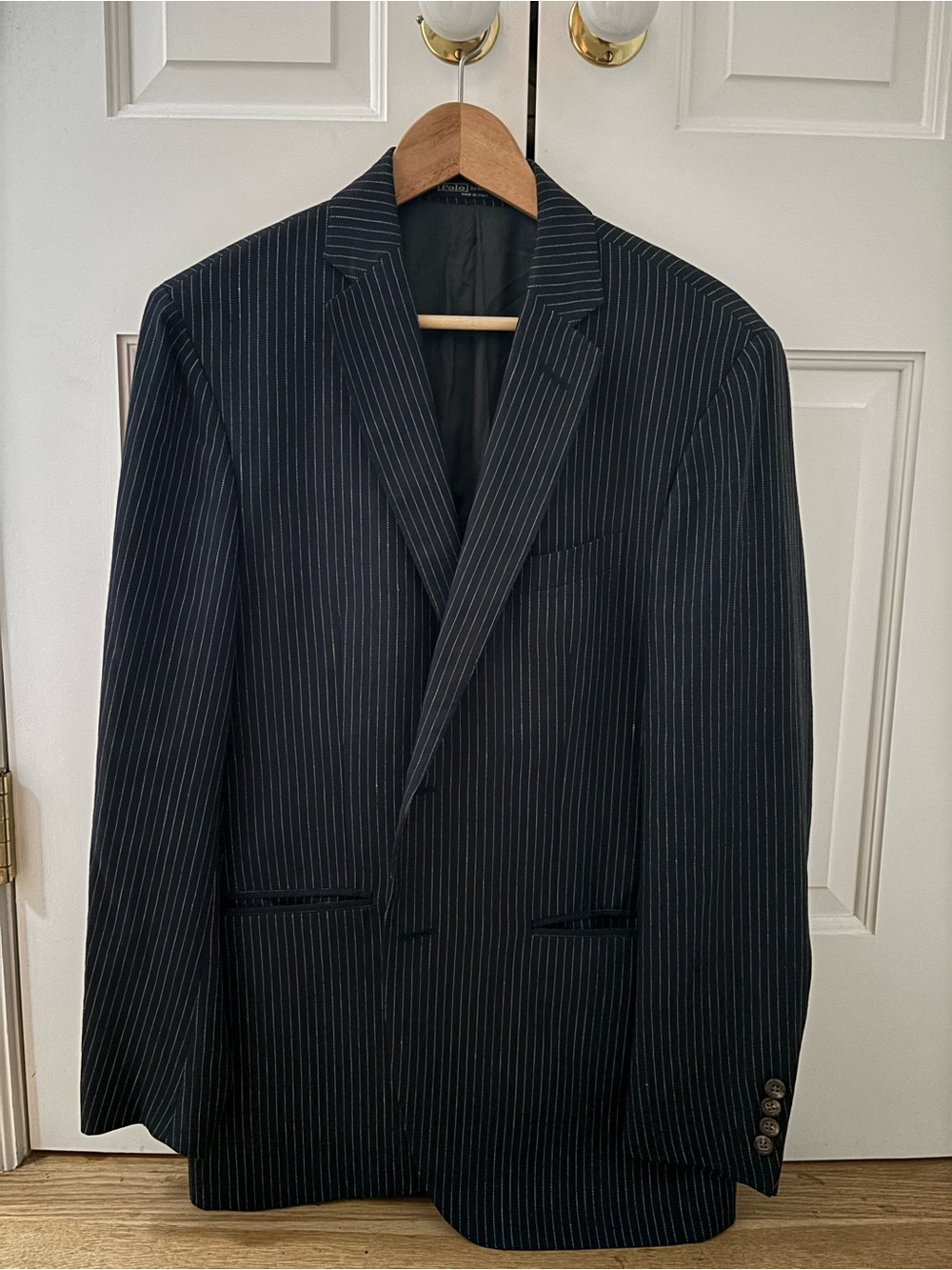Vintage Ralph Lauren Black Pinstripe Sport Coat